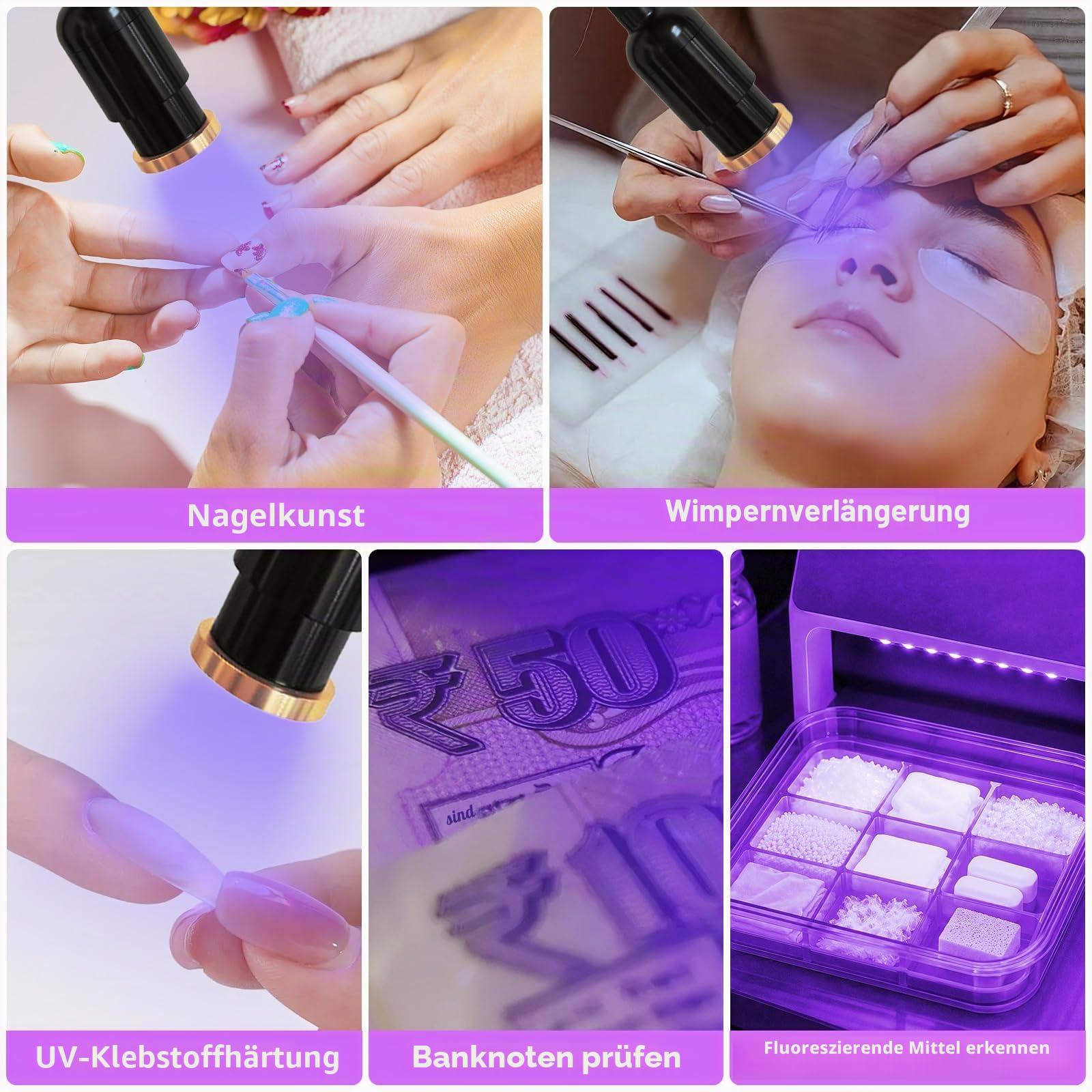 Diesisa 2-in-1 UV Wimpern Lampe: 10W UV Lampe Wimpernverlängerung - 360° verstellbare Schwanenhals - 2–3 Sekunden Aushärtung - UV-LED-Lampe mit Fußpedal für Wimpernverlängerungen und Gelnägel