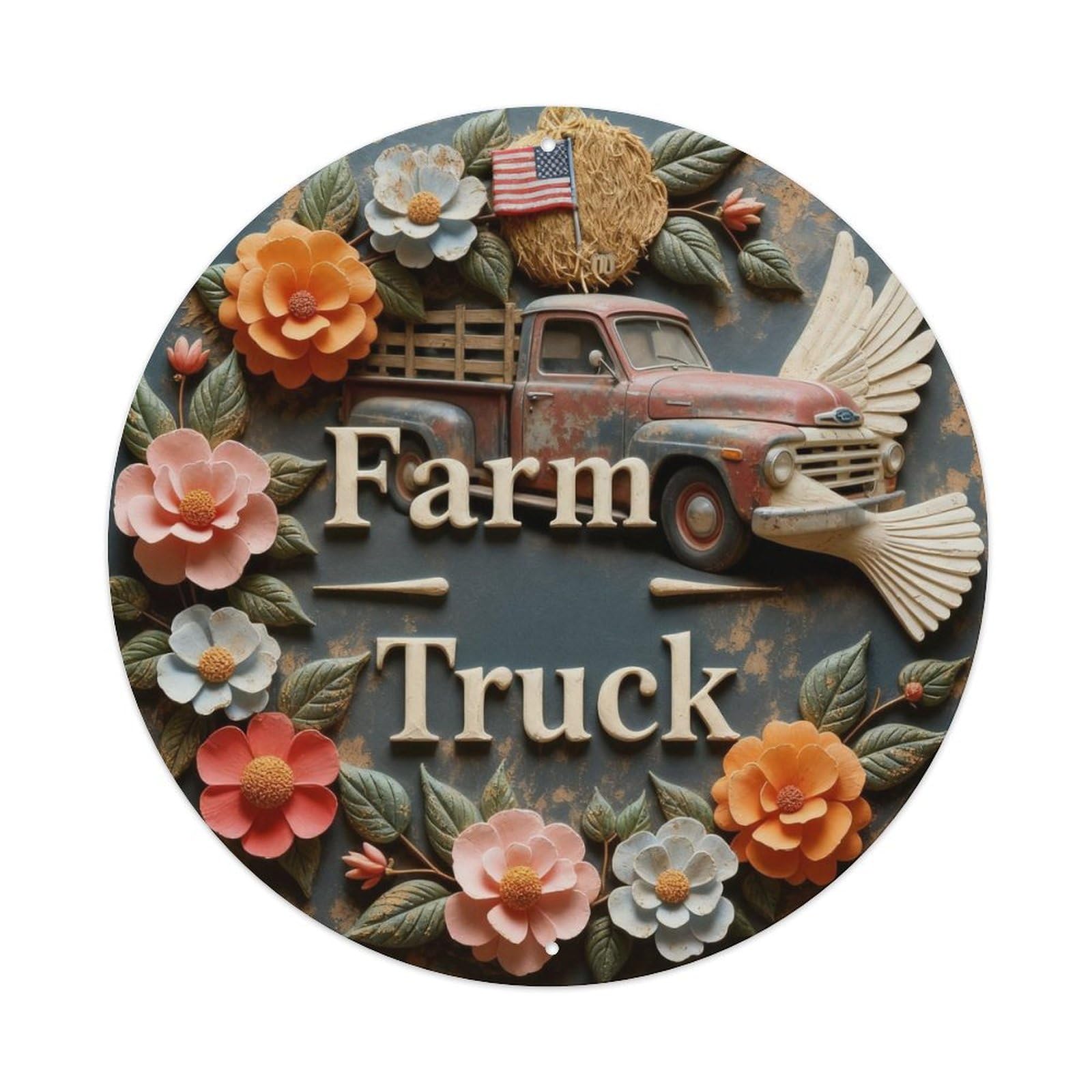 Farm Truck Metal Tin Sign Plaque