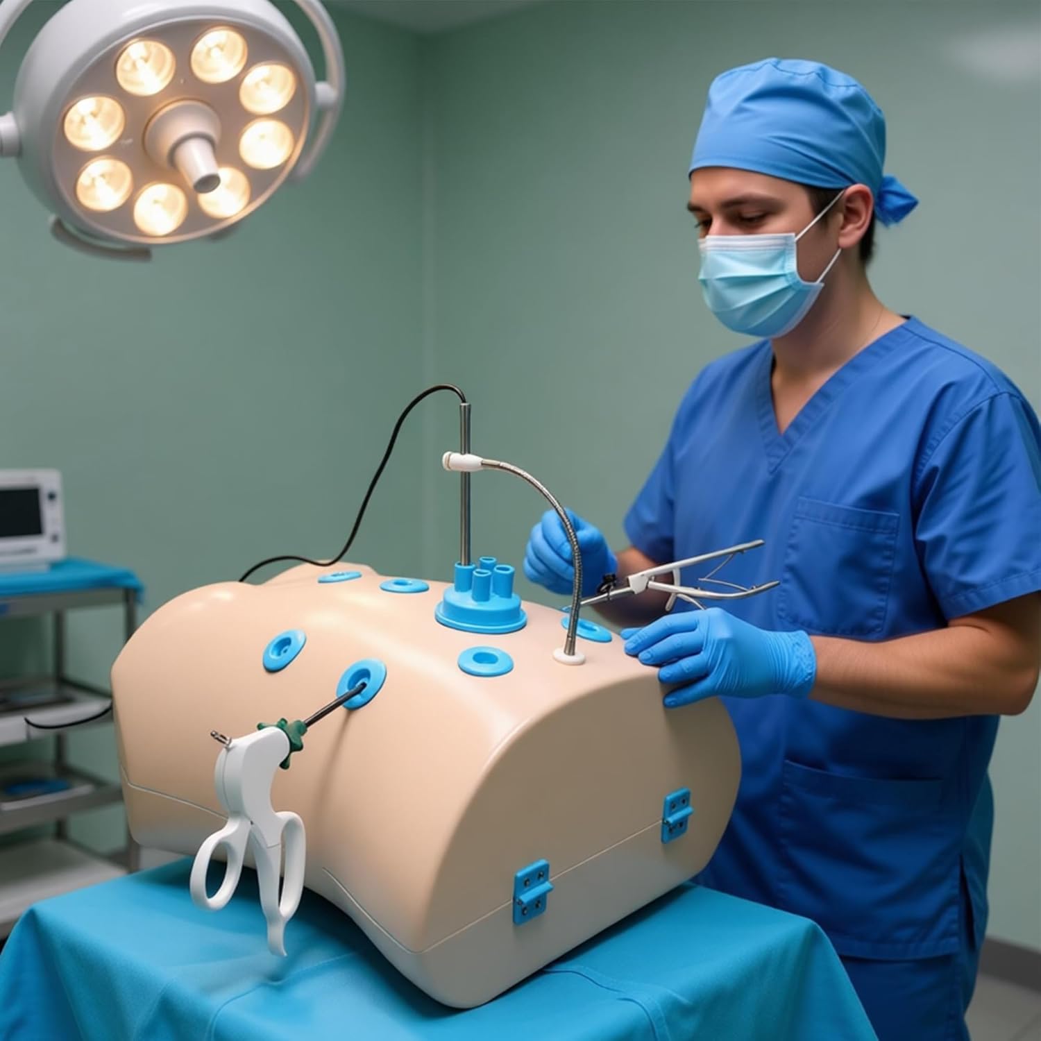 Laparoscopic Surgery Simulator Training Box, Interchangeable Modules, Minimally Invasive Surgical Skill Trainer, Bionic Abdomen Practice Model for Medical Students & Surgeons (A(Training Box))