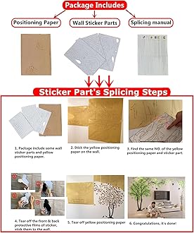 guangmu Tree Wall Sticker - Trees and Birds 3D Wall Stickers Arts Wall Stickers Decorative for TV Par, Bedroom, Nursery, Office, Children Rooms (M-250 * 130 cm, Left Silver)