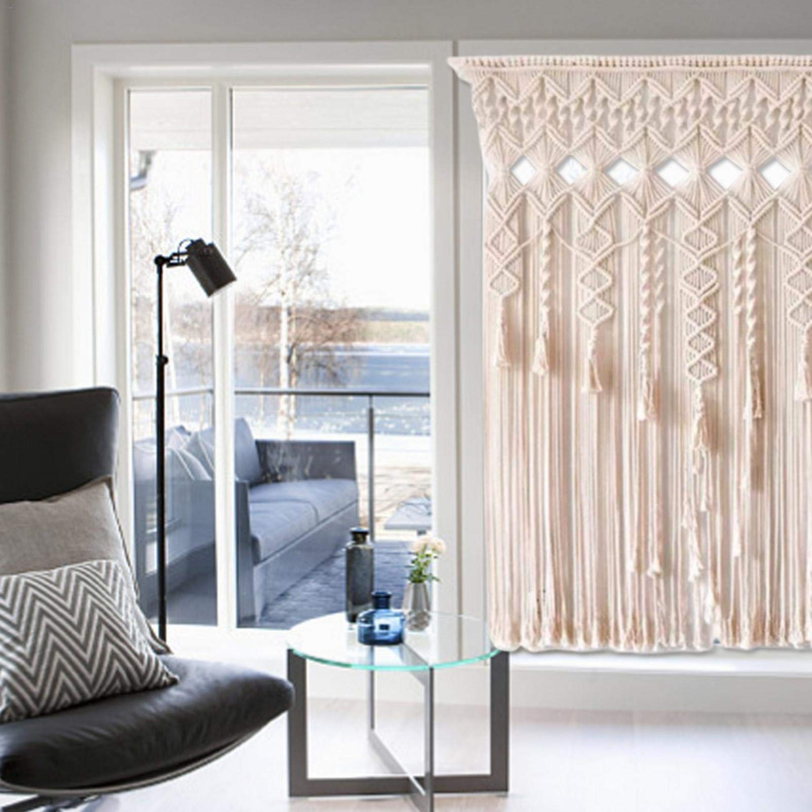KHOYIME Grande tapisserie murale tissée en macramé - Décoration d