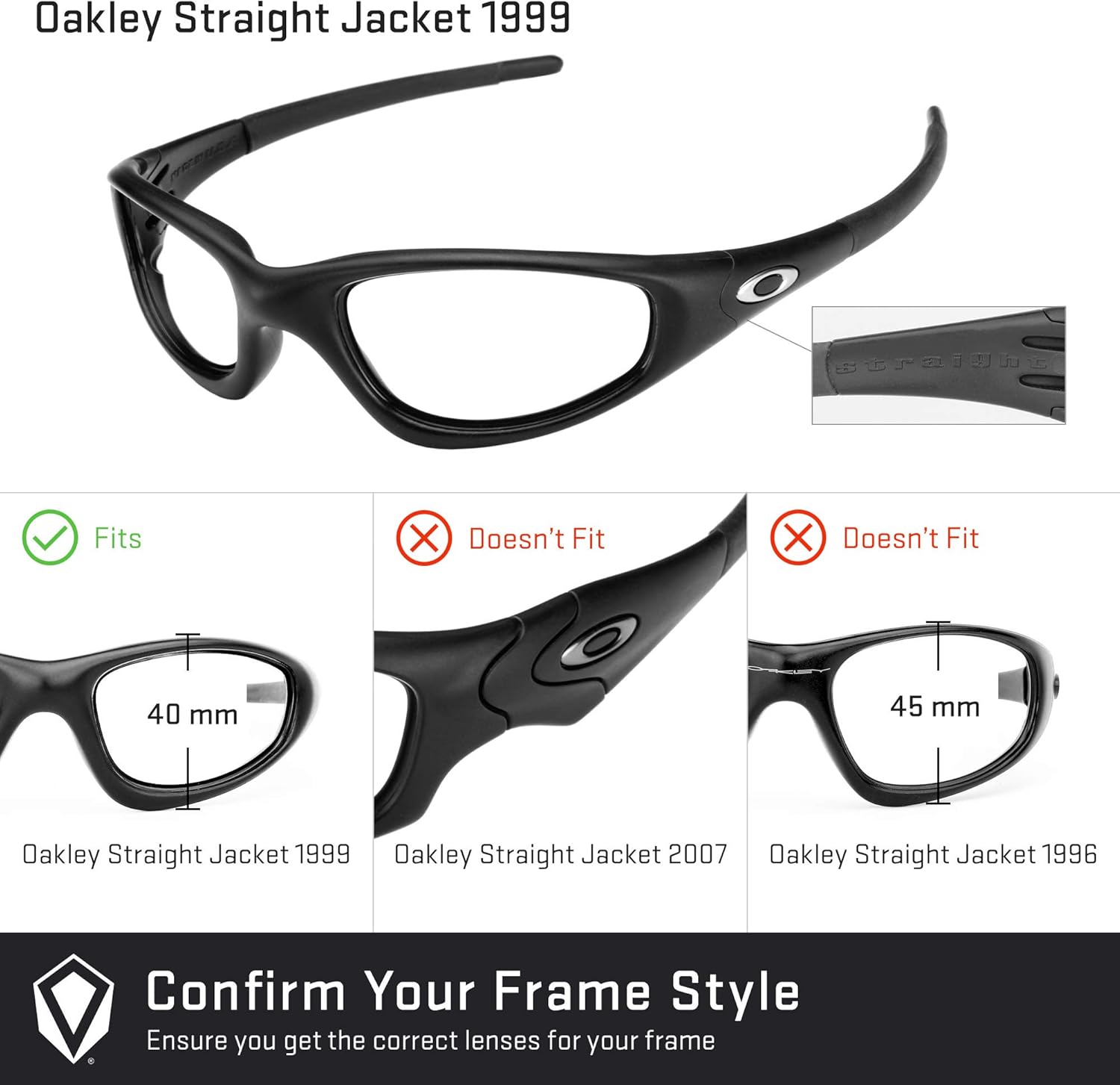 Revant Replacement Lenses for Oakley Straight Jacket (1999)