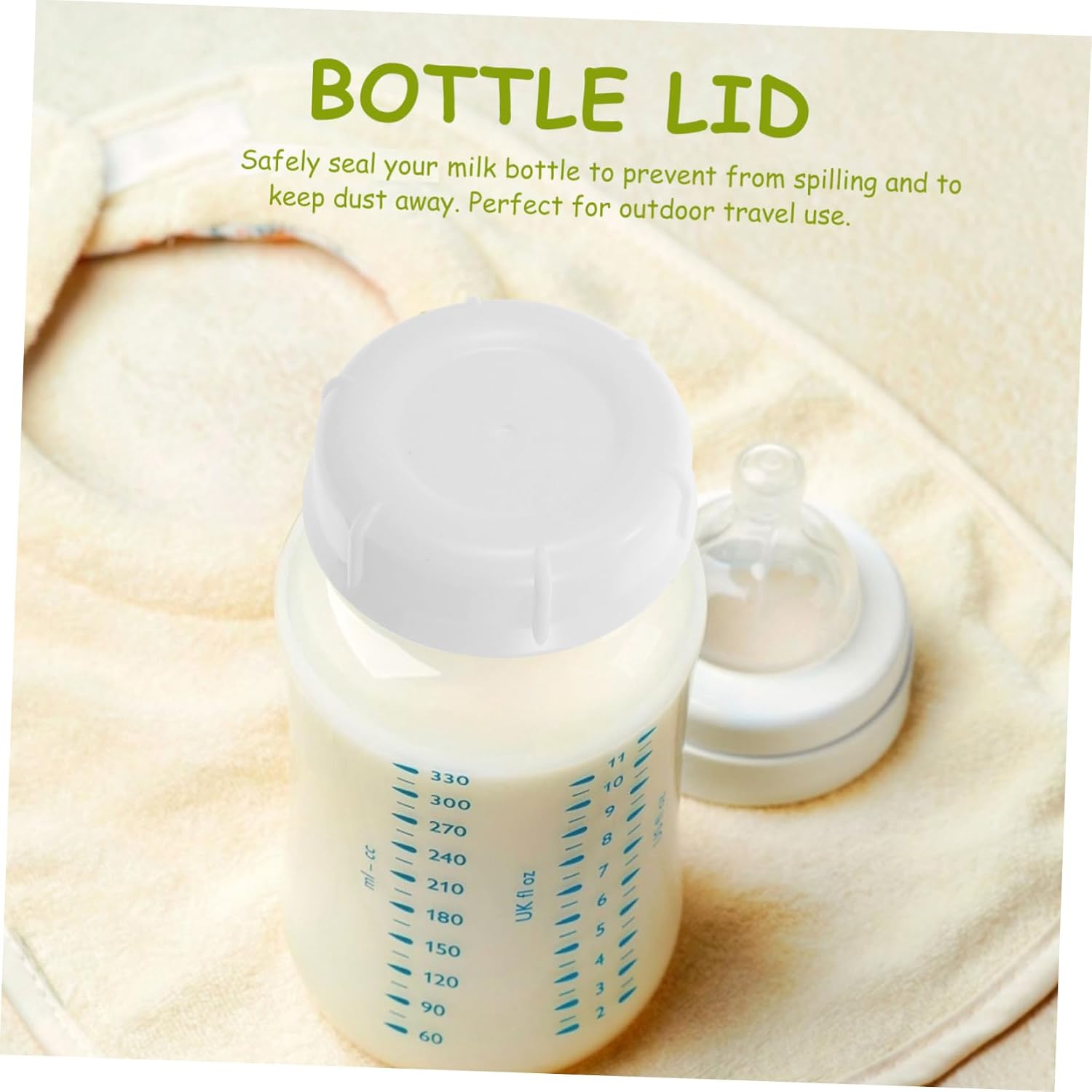10pcs Bottle Sealing Caps Milk Bottle Replacement Caps for Leak Storage and Freshness for Travel Use Safe Material White