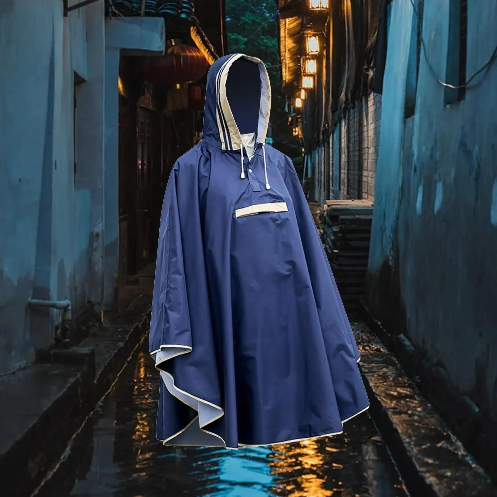 Poncho Antipioggia for Adulti, Giacca Impermeabile con Tasca, Protezione