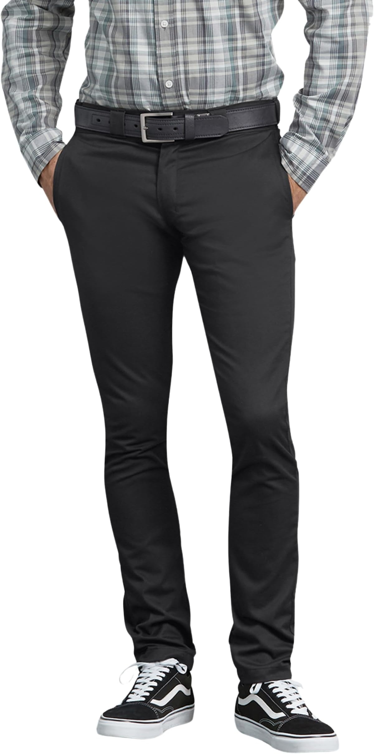 Men's Skinny Fit Straight Leg Pants โ Slim Stretch Work Trousers for Office, Retail & Casual Wear