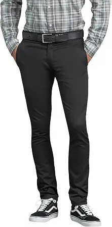 Dickies Men's Skinny Fit Straight Leg Pants – Slim Stretch Work Trousers for Office, Retail & Casual Wear