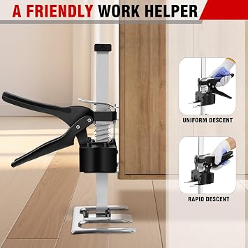 Strong Support Labor Saving Arm Jack, Portable Heavy Duty Steel Hand Lifting Tool Jack, Height Regulator Hand Lifting Tool for Installing Cabinets, Doors, Windows, Furniture, Etc(2 Pack Floor Jacks)