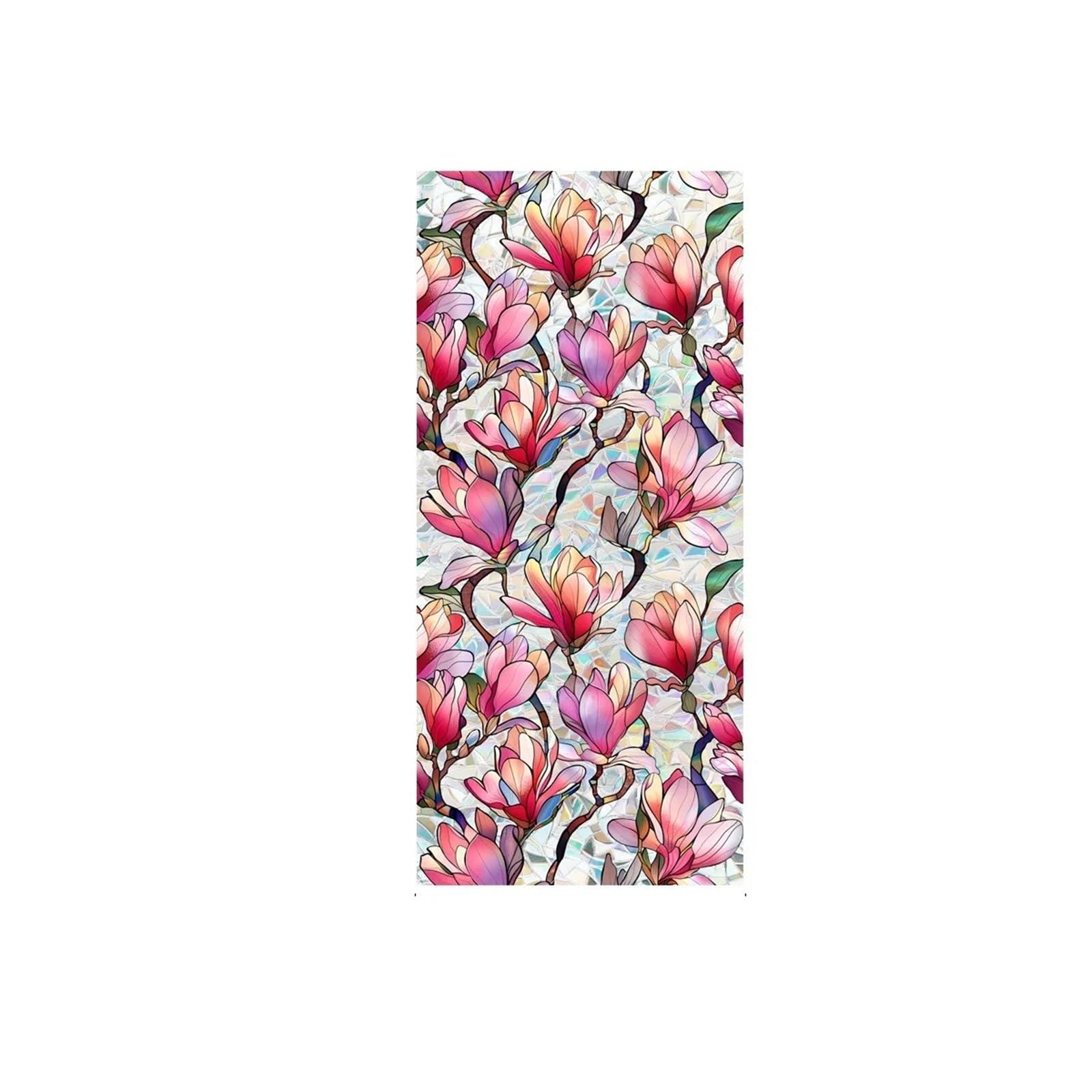 SHALLEZSOU Window films Window Film Sun Catcher Static Glass Stickers Non-Adhesive Sticker Decorative Privacy Flower Decal Painted