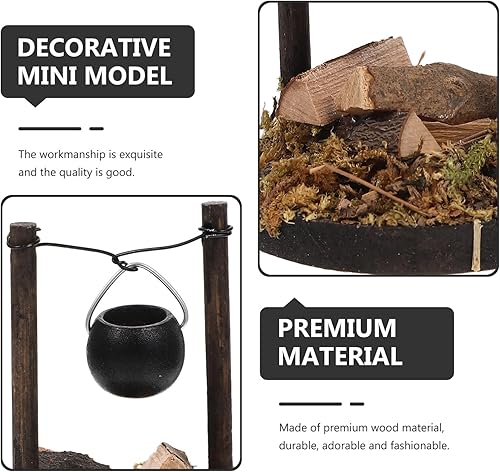 Miniatura 6 de Zerodeko Estufa en miniatura para casa de muñecas, estufa de leña para simulación, estufa colgante en miniatura, casa de muñecas, decoración de