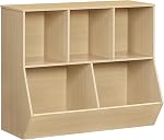 HOOBRO Kids Bookshelf, Bookcase Footboard, Toy Storage Cubby, Children's Toy Shelf, Toys Storage Cabinet, Suitable for Children's Room, Playroom, Hallway, Kindergarten, School, White WT32CW01