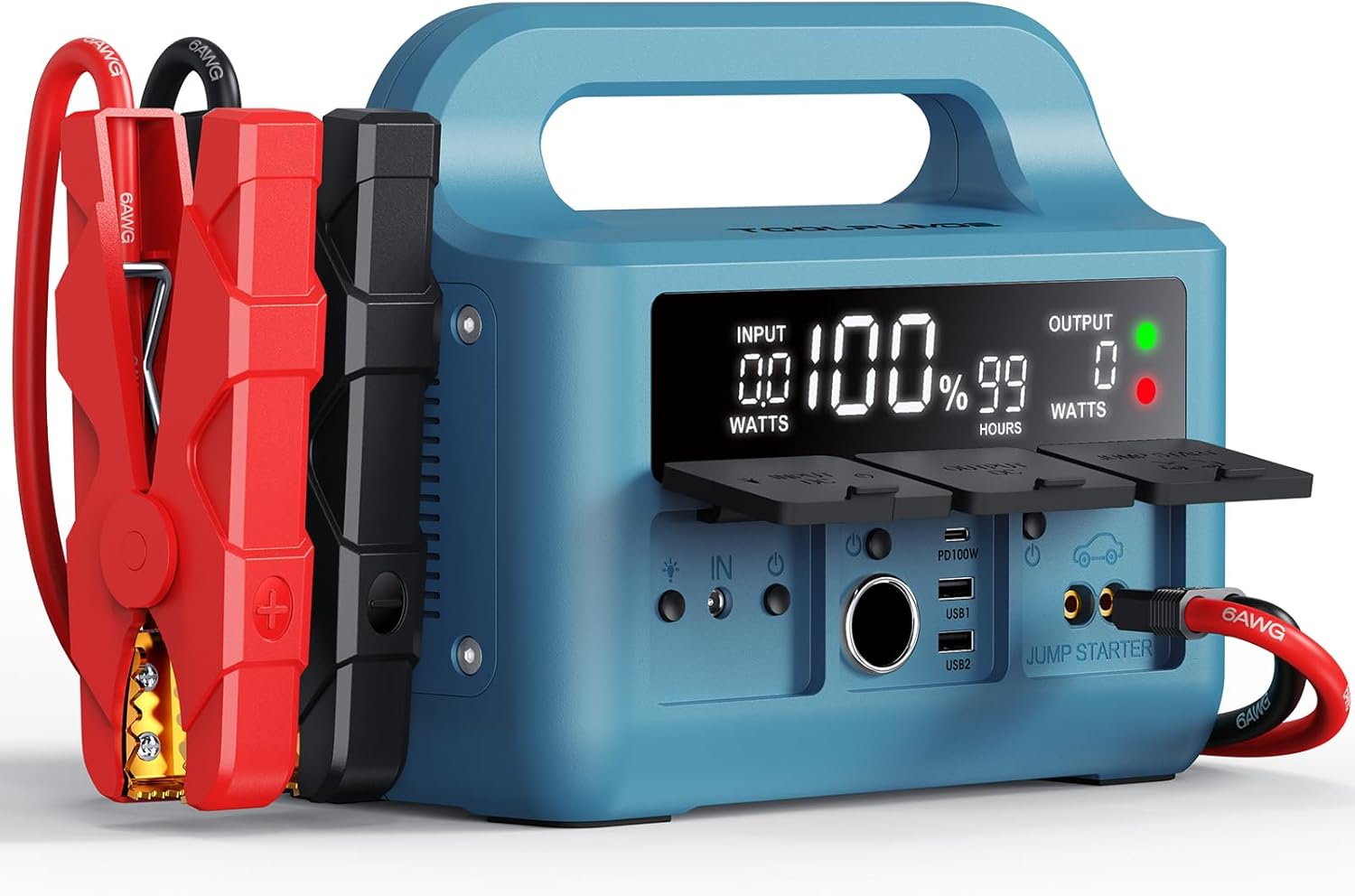 Car Jump Starter 9000A 100W Fast-Charging 12V Super Safe Portable Battery Booster Pack, Auto Jump Box Jumper Cables for All 12V Cars