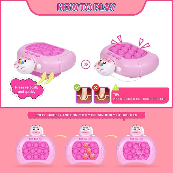 Lesipee Quick Push Game Fidget Toys Pro per Bambini e Adulti, Gioco Palmare, Veloce Puzzle, Giocattolo Antistress, Bubble Game, Regalo per Ragazzi, Ragazze, Adolescenti, Pop Elettronico - 4