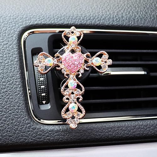 Vista 80 de ZOSTLAND Clip decorativo de coche con diamantes de imitación, ambientadores de automóvil, clip de ventilación de metal, ventilación de aire 2-2