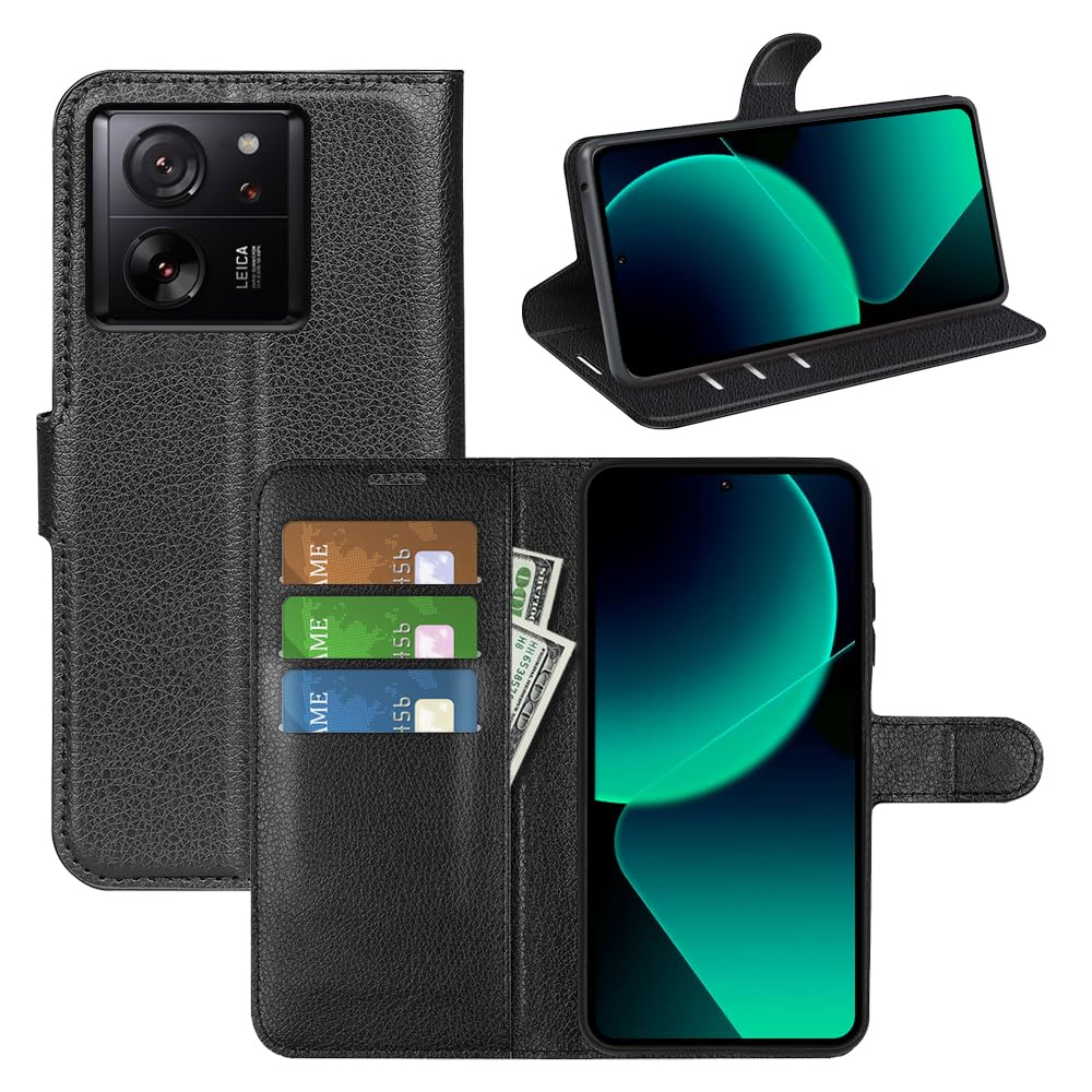 Custodia A Portafoglio In Pelle PU Con RFID Per Xiaomi 13T / 13T Pro - Chiusura Magnetica E Supporto - Verde