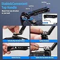 Vista 8 de SIRUI Kit de jaula de cámara con mango superior y correa de muñeca para FUJIFILM X-H2/X-H2S con riel NATO, placa QR para Arca, zapata fría, rosca