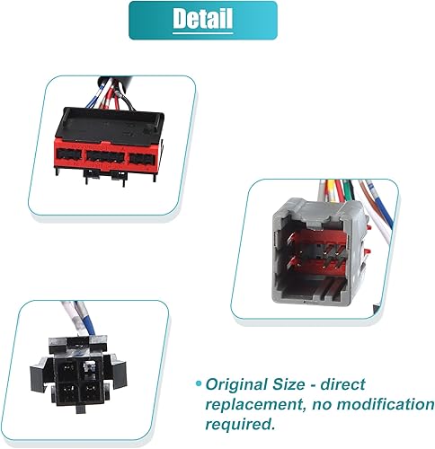 Miniatura 4 de X AUTOHAUX Juego de 2 adaptadores de espejo de remolque de 8 pines a 22 pines para Ford F-150 Camiones 2015-2017 Adaptador de arnés de cableado de 8