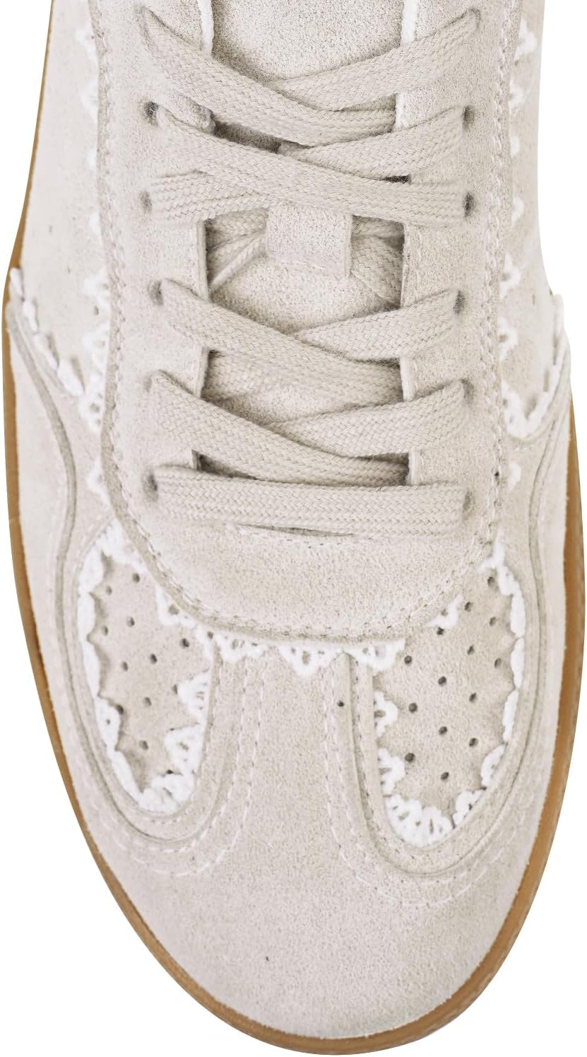 Women's Lace Detail Lace-Up Casual Sneakers - Elegant Ribbon Ribbon Lace Walking Shoes Non-Slip Sole Breathable Comfort for Daily Outfits - Image 7