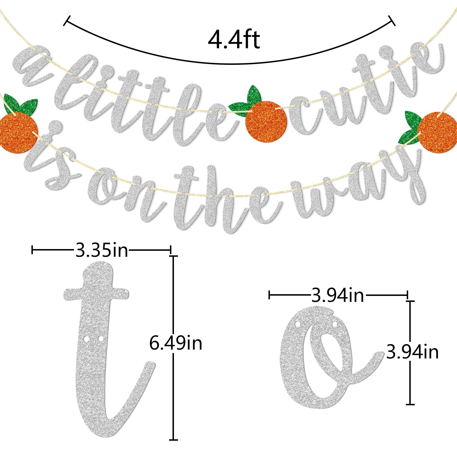 MZ.ogm 'A Little Cutie Is On The Way' Banner - Glitter Gold Baby Shower & Birthday Decorations - View #6