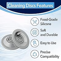 Vista 5 de 12 tabletas de limpieza y 2 discos de goma para Breville, discos de limpieza de retrodescarga de 2.126 in para máquinas Breville y Ninja Luxe Cafe