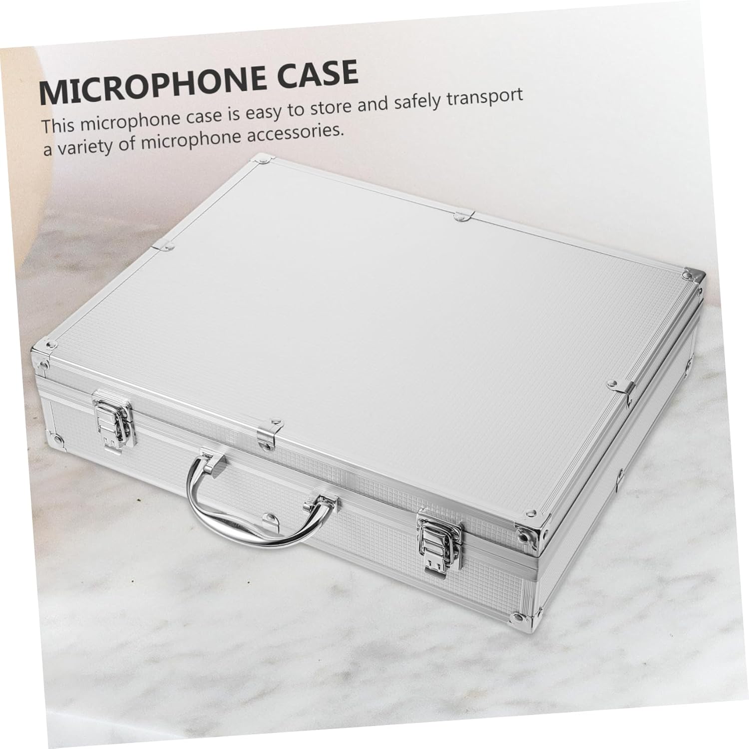 Cordless Microphone Case Hard Box for Mic Organizer Portable Storage Case Handle for Travel