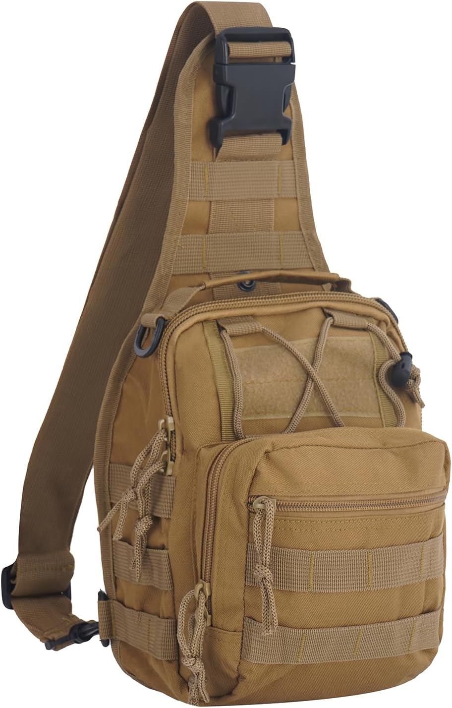 FAMI Outdoor Tactical Bag Backpack, Military Sport Bag Pack Sling Shoulder Backpack Tactical Satchel for Every Day Carry (Tan)