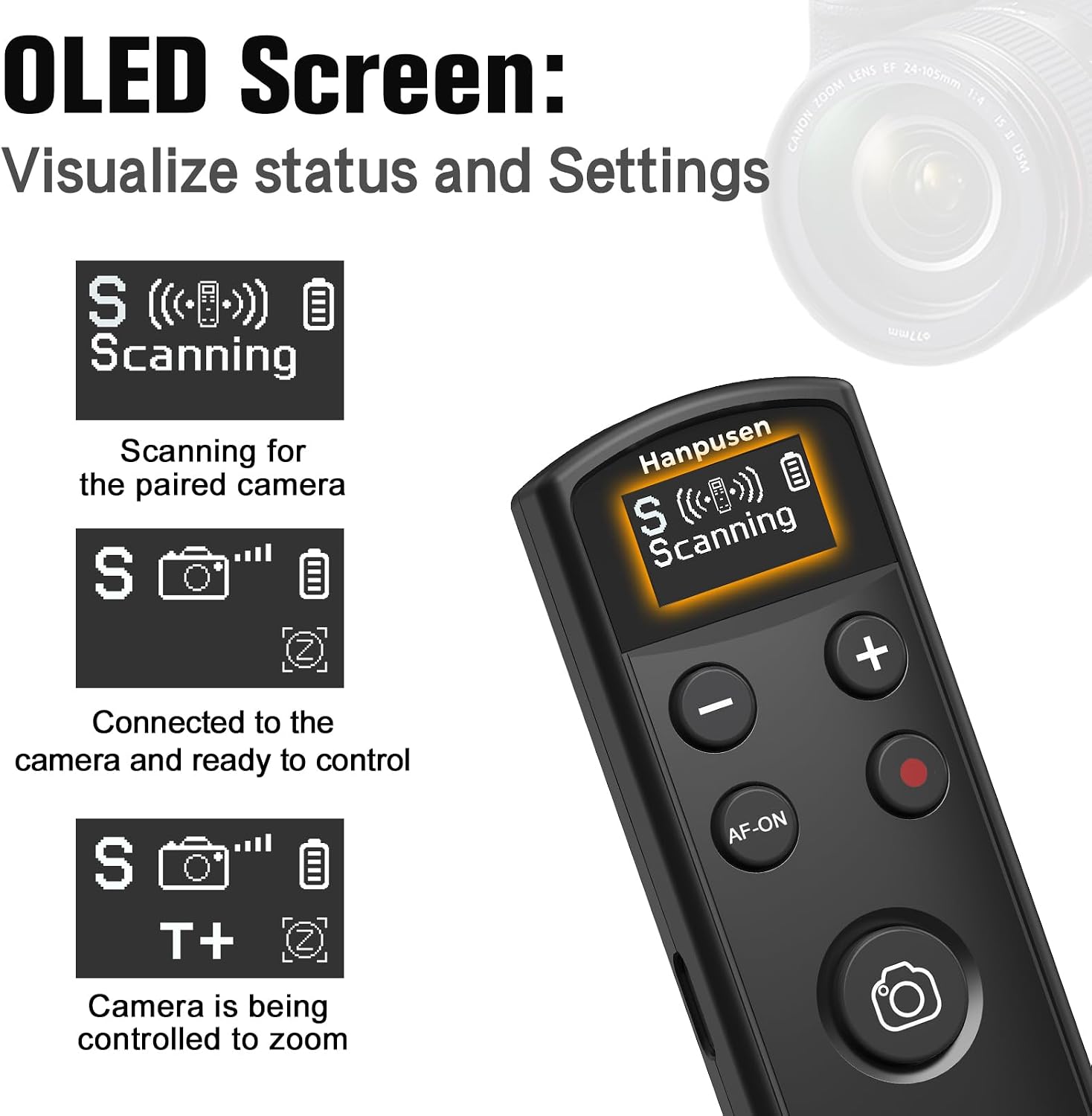 for Sony Rechargeable Wireless Remote Control - Camera Remote Shutter Release with Zoom Focus Compatible with Sony ZV-1/ZV-E10/ZV-1F/ZV-E1/A6100/A6400/A6600/A6700/A7R V/A7 IV/A7 III/A9 II, Black