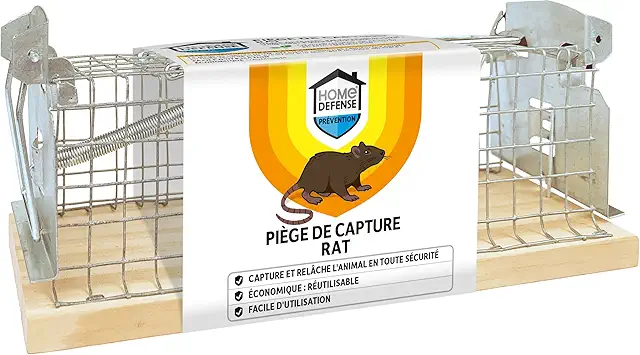 Piège à Rats Home Defense - Cage de Capture Réutilisable et Sécurisée