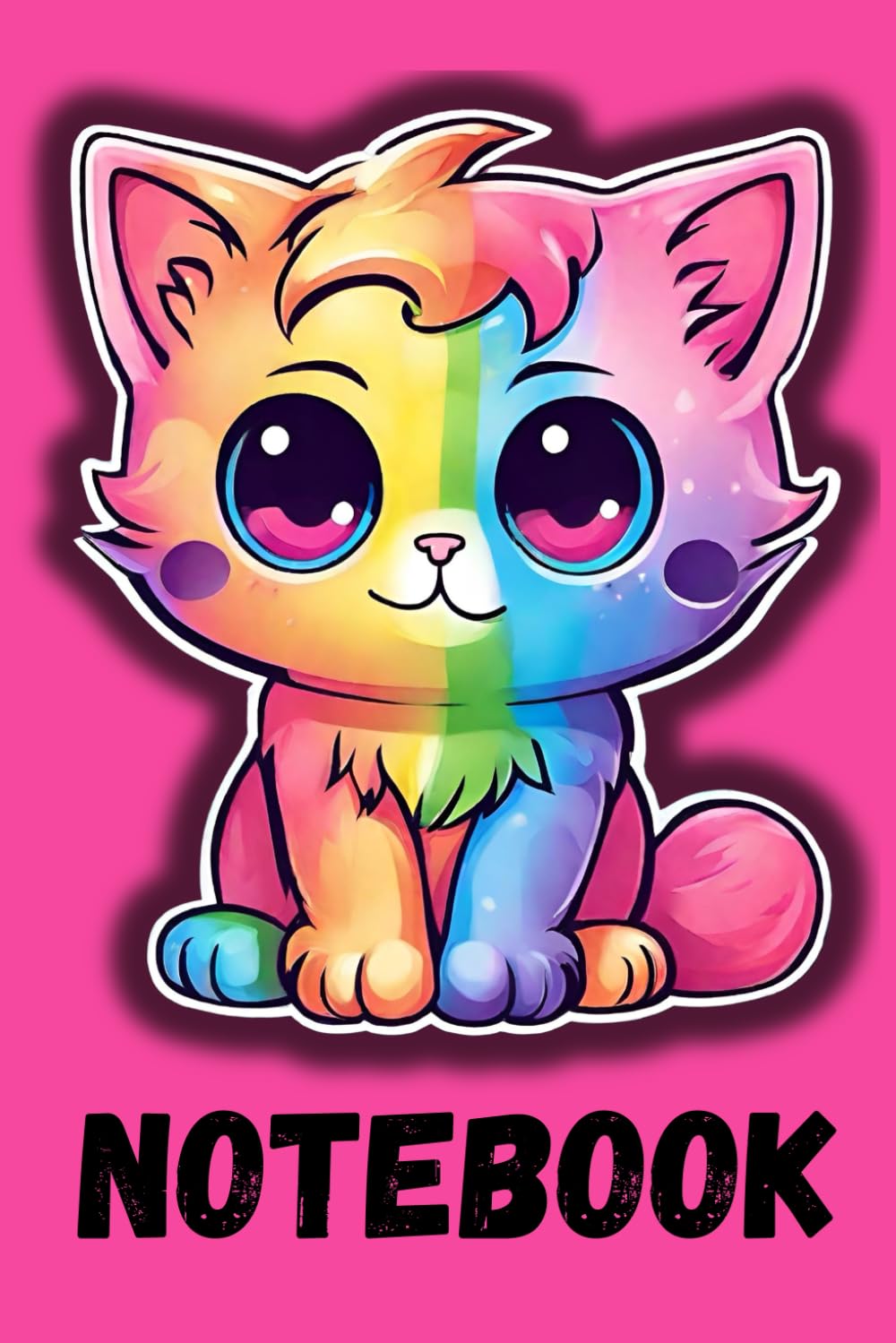 Rainbow Cat Notebook Cute Kawaii Cat Themed Notebook