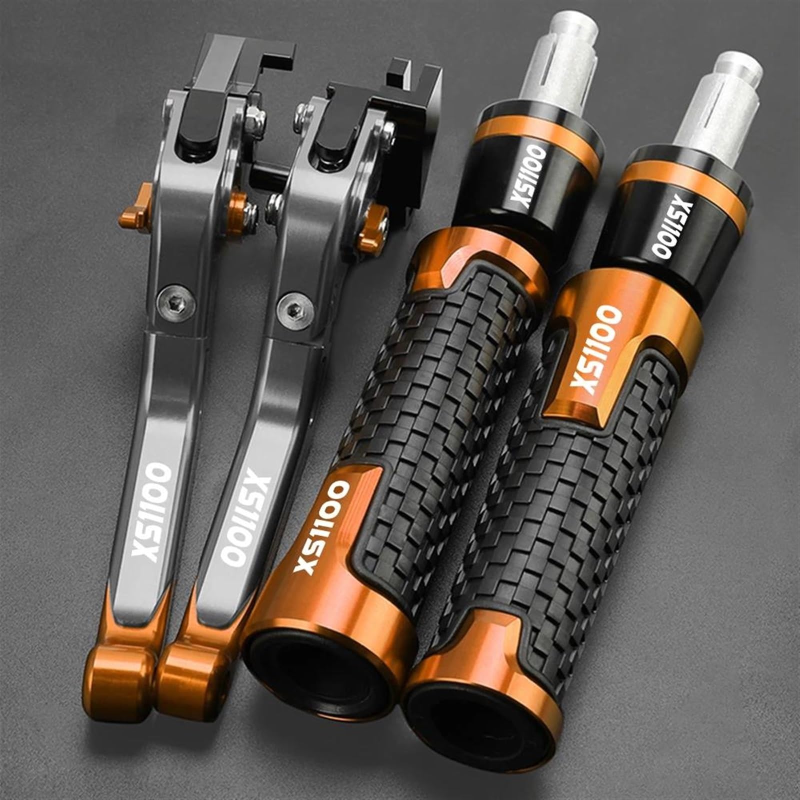 VTAIEX Motorbike Accessories for Y-AMAHA XS1100S XS 1100 1978 1979 1980 1981 1982 1983 1984 1985 Clutch Levers Hand Grips Handlebar Ends CNC Motorcycle Brake Kit(Orange)