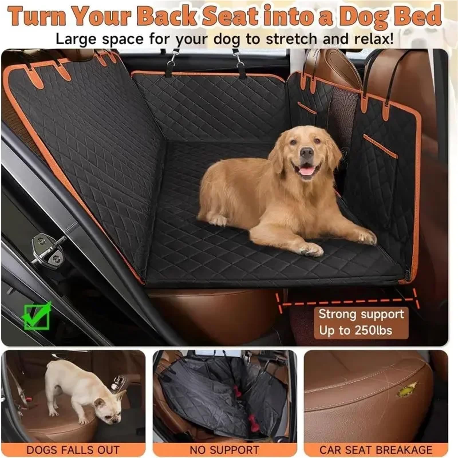 Alfombrilla Maletero Coche Funda Impermeable para Asiento de Coche para Perros con Ventana Malla, antiarañazos y Antideslizante