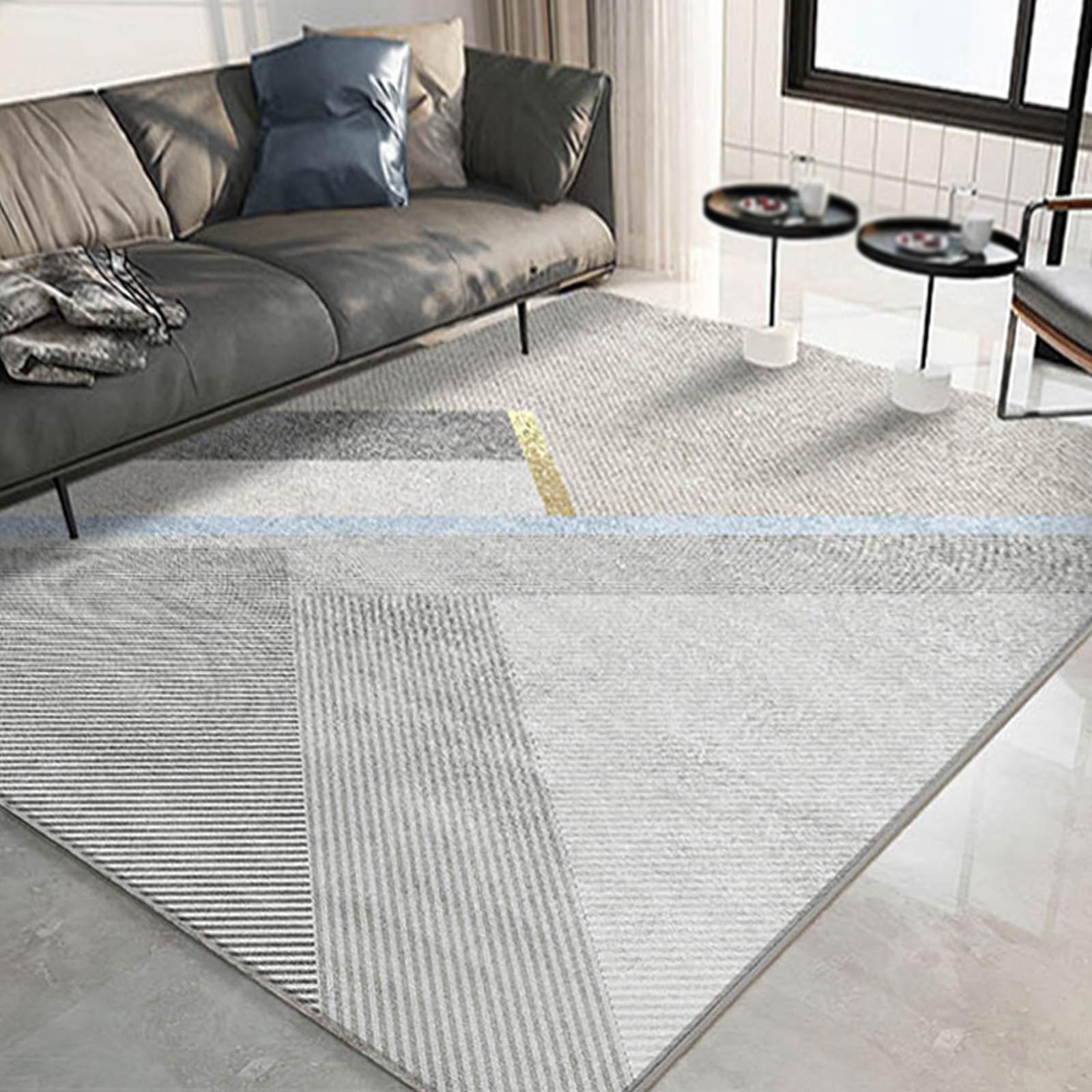 Tapis lavable pour salon fini les taches avec ce grand tapis géométrique 200x320