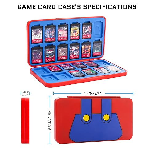 Miniatura 6 de GLDRAM Funda para tarjetas de juego para Nintendo Switch 2NSLiteOLED, funda de juego de forro suave con 24 ranuras de juego y 24 ranuras para