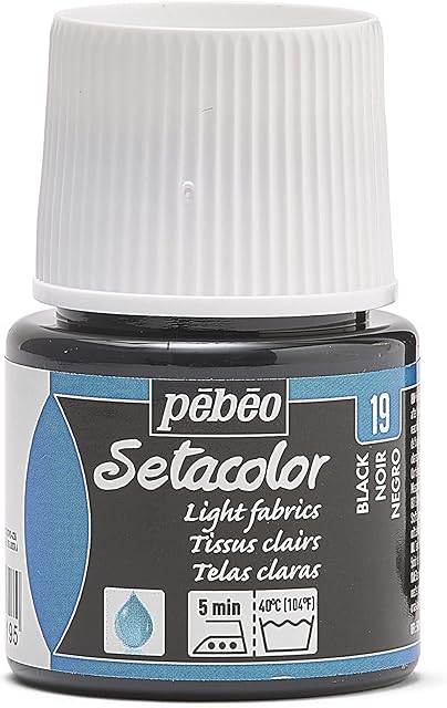 PEBEO 329-019 Setacolor Light Fabric Paint 45-Milliliter Bottle, Black,Black
