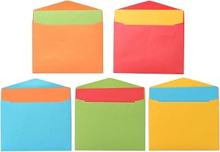 Quotidian Multi-Colors Premium Mini Set Vintage Italian Pearlescent Paper Gift Set Envelopes Card Stocks 2 11/16" x 3 11/16" (6.8 x 9.4cm) Pack of 50 - Thank You Note Wedding Holiday