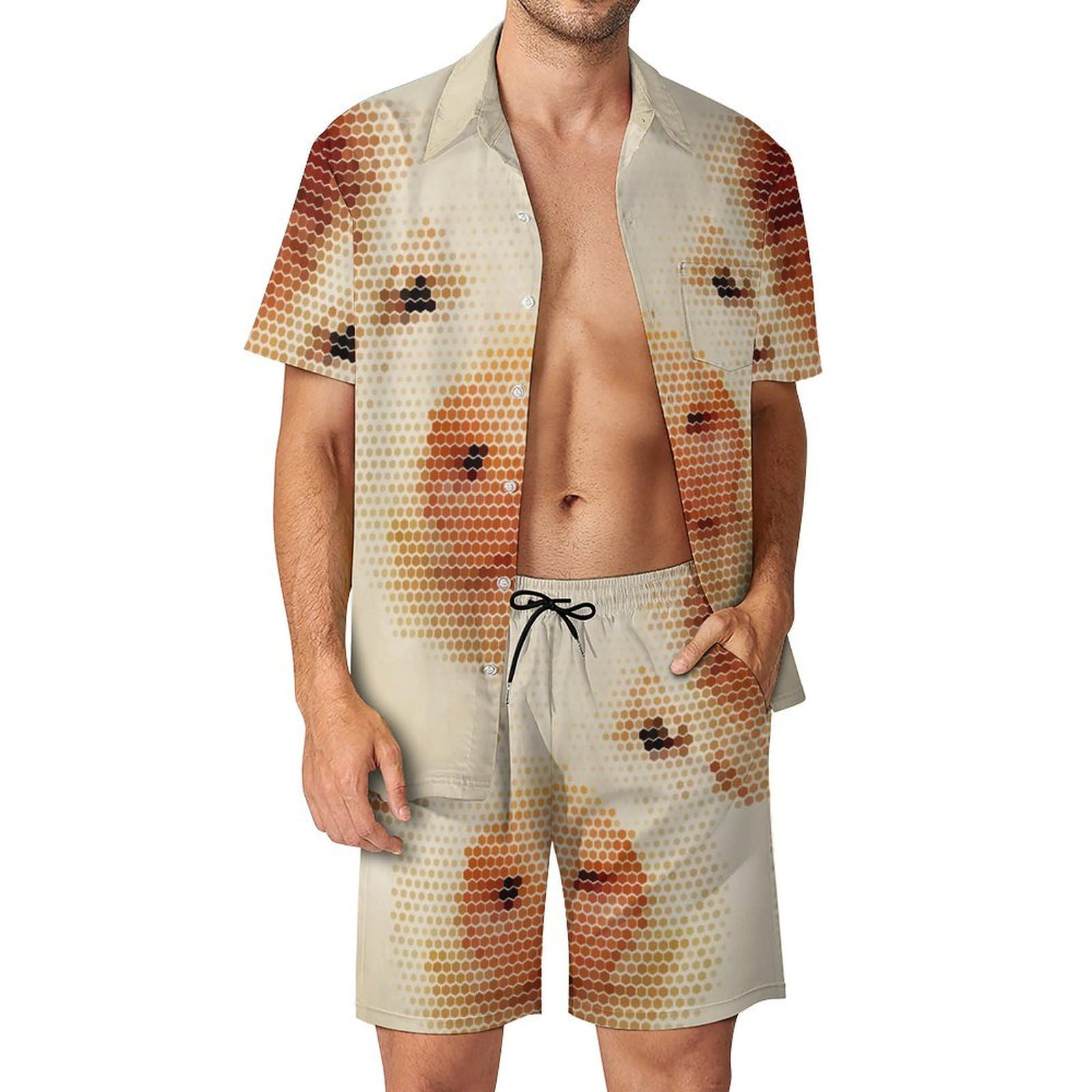 Chemise Hawaïenne Homme Cochon Rétro Ensemble Léger Anti Chaleur Plage S - 8