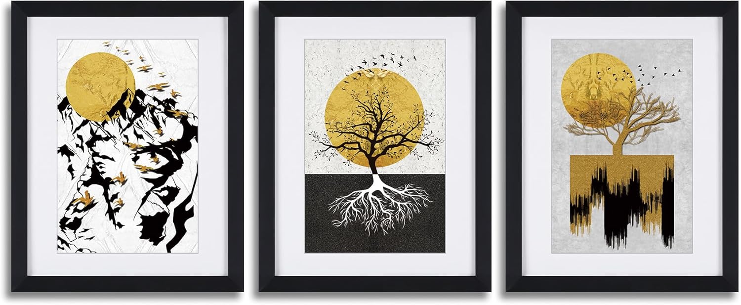 Tree Framed Wall Art Decor, Abstract Landscape Pictures