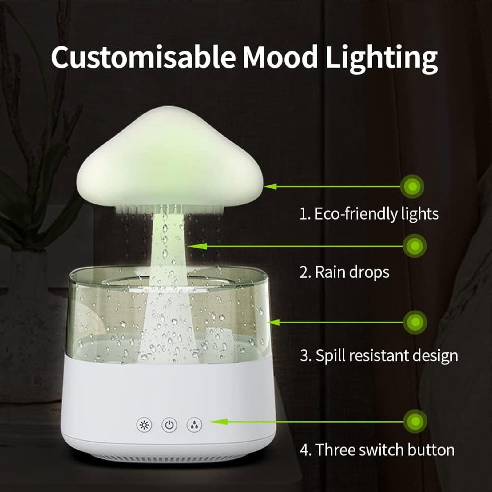 Amazon | 加湿器キノコ, アロマディフューザー 7色LEDライト 明 るさ