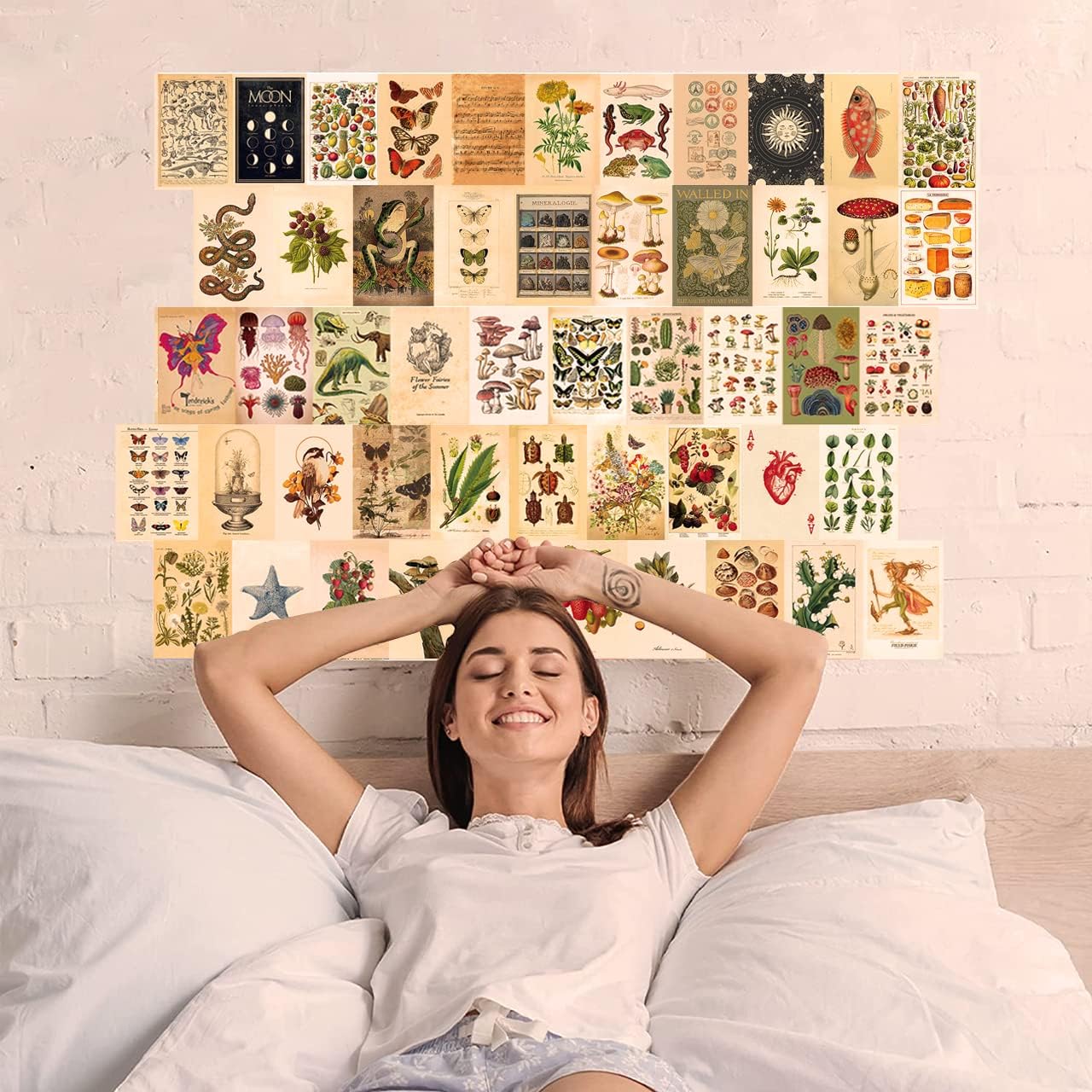 TRAMIN 100 PCS Vintage Posters, Collage Kit Aesthetic Pictures