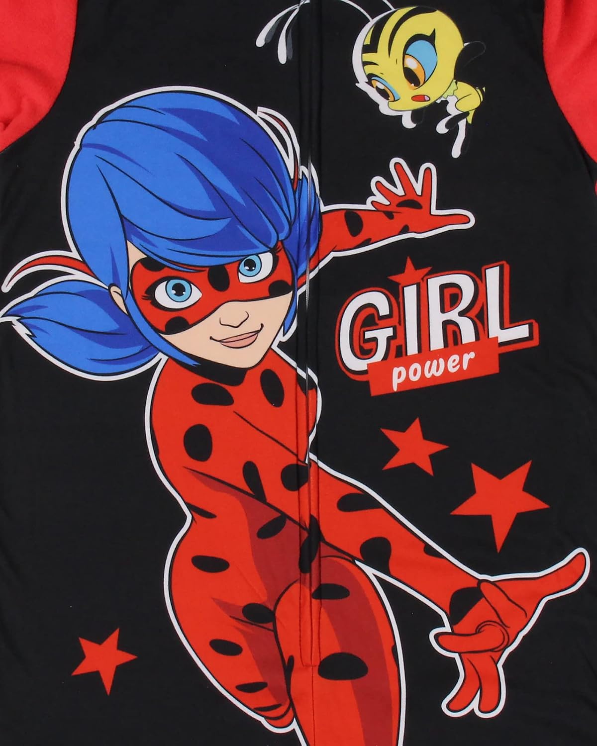 Komar Kids Miraculous Ladybug Girls Girl Power Full Zip Blanket Sleeper Hooded Pajama