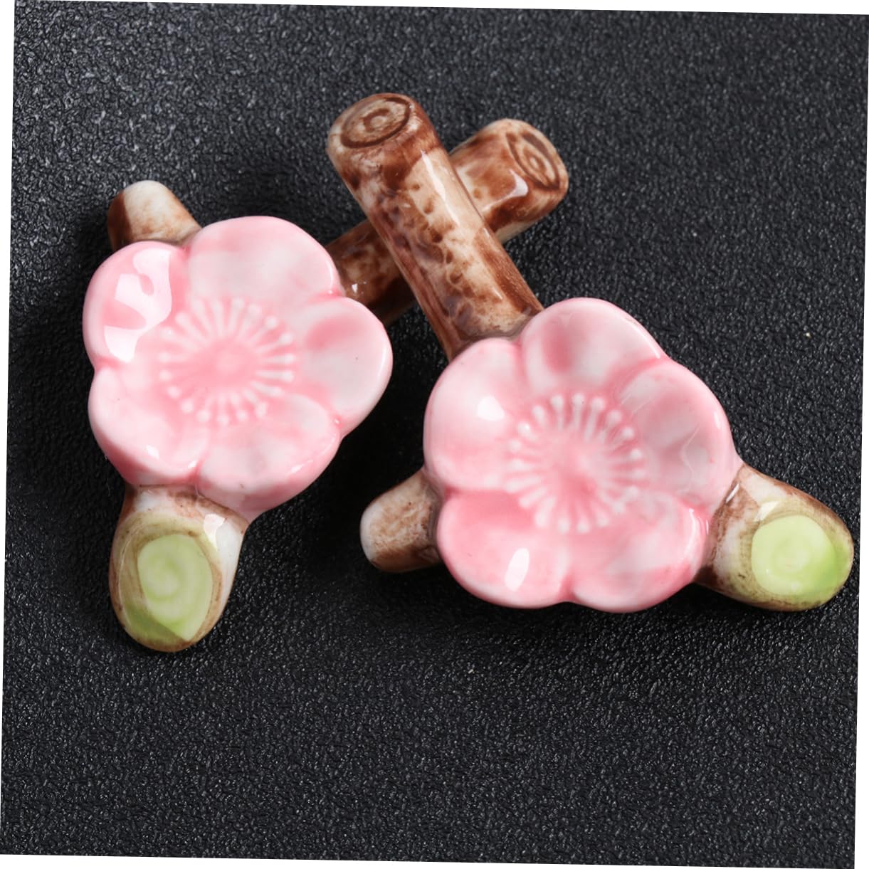 Repose-Baguettes, Supports à Baguettes pour Restaurant, Motif Fleurs de Cerisier en céramique, Lot de 4, Dimensions : 6,5 x 3 x 1,5 cm