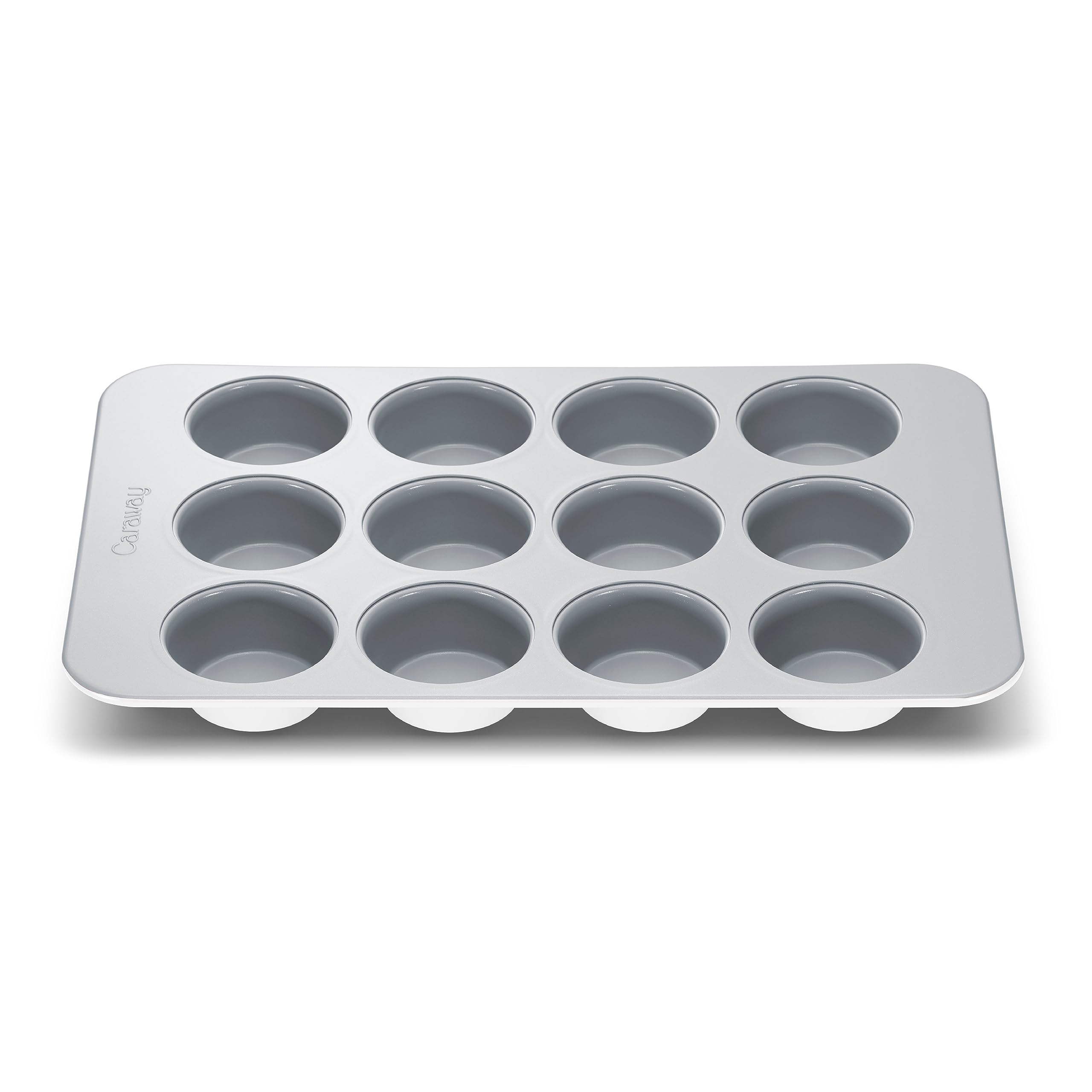 Caraway Non-Stick Ceramic 12-Cup Muffin Pan - Naturally Slick Ceramic Coating - Non-Toxic, PTFE & PFOA Free - Perfect for Cupcakes, Muffins, and More - White