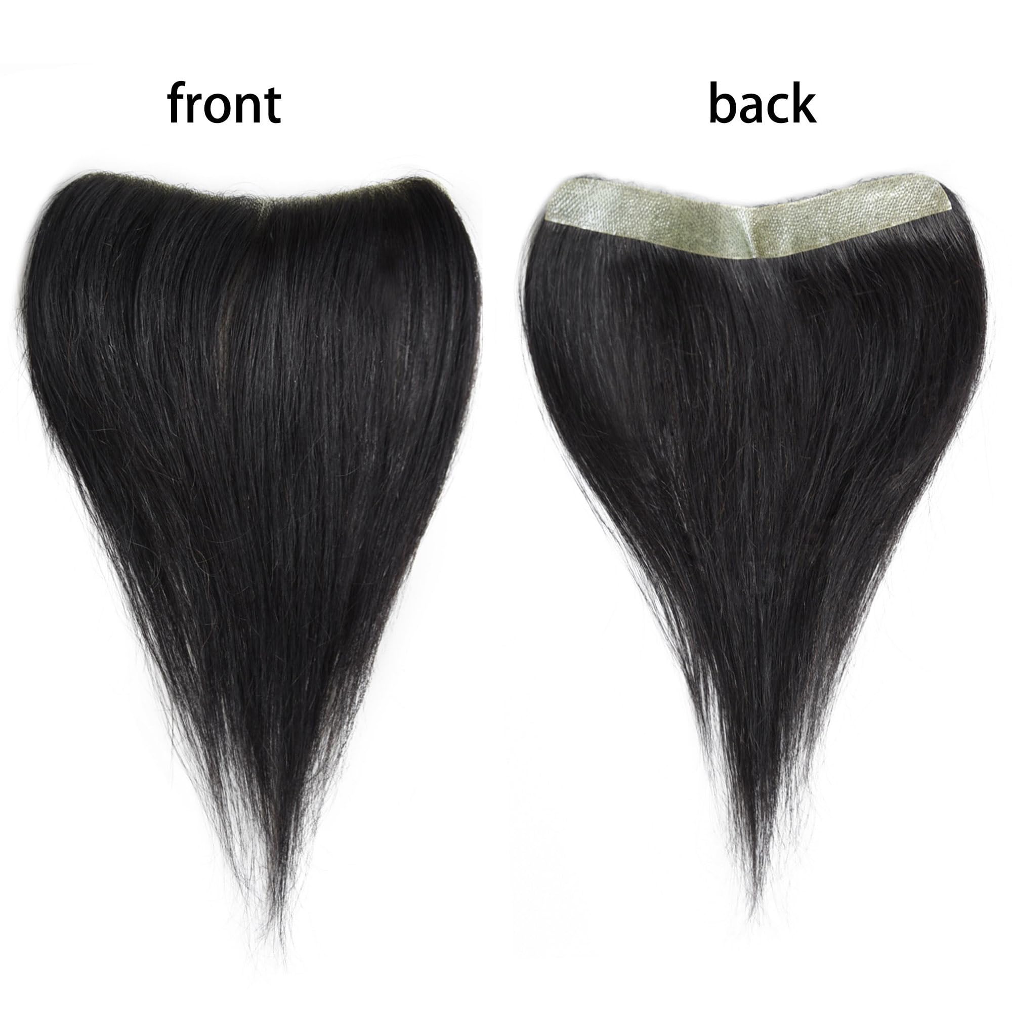 Human Hair Topper Straight Tape On V Shape Hairline Hair Extension Amazon.com : viviaBella men main image 3