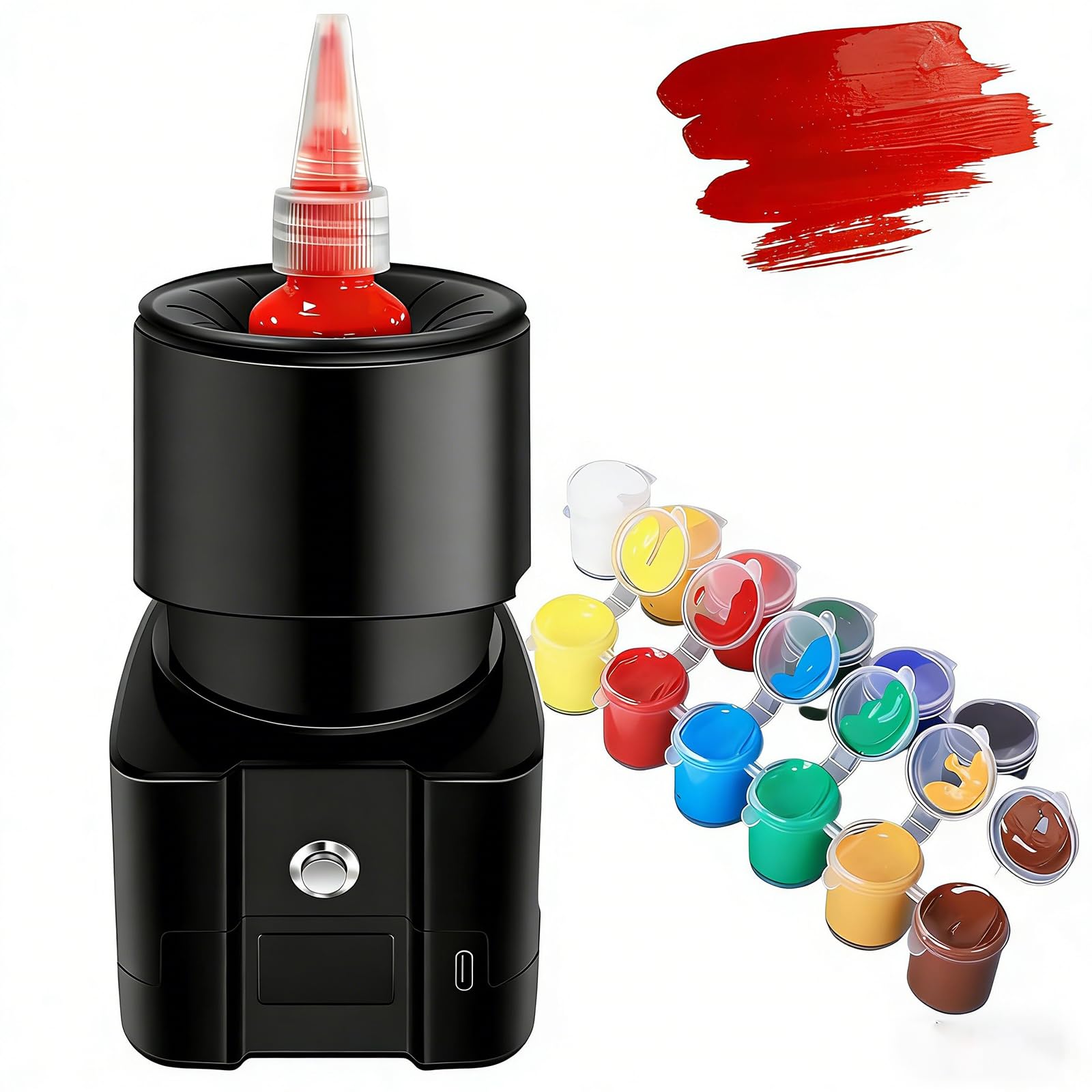 Wiederaufladbarer Mini-Vortex-Mixer, elektrischer Farbstreuer mit Digitalanzeige, 5-100 ml Nagellack-Shaker für Tattoo-Tinte, Wimpernkleber, Acrylfarbe