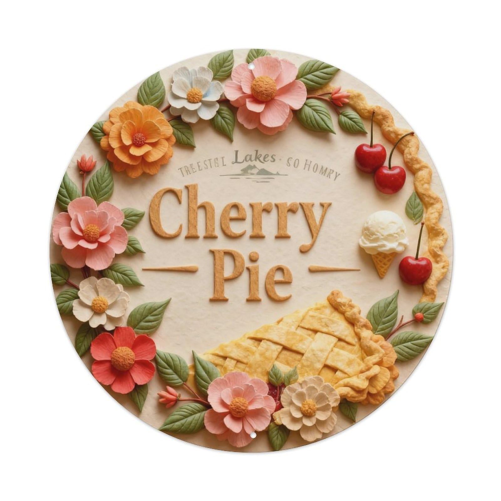 Cherry Pie Metal Tin Sign Plaque