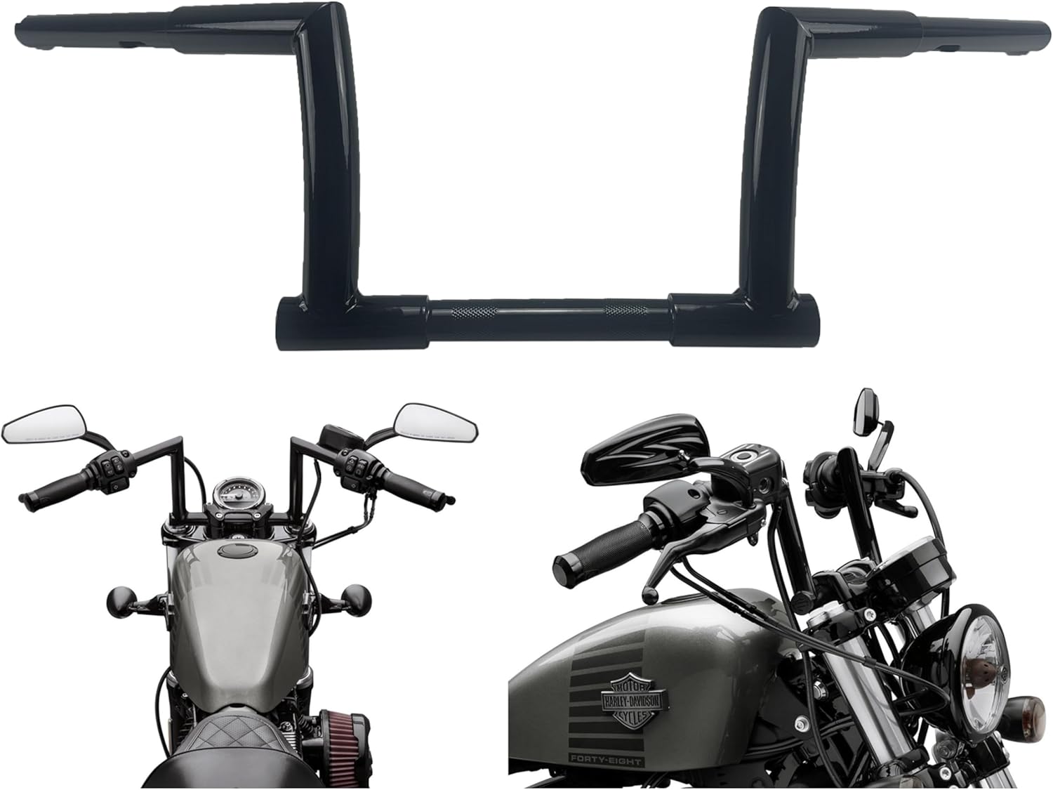 Golss Black 8" Rise 1.25" Ape Hanger Bold Handlebar For Harley Softail FLST FXST Custom Sportster XL Touring Road King 55800431