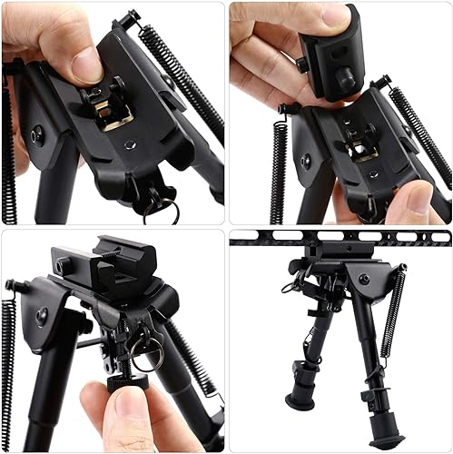 Miniatura 8 de Pinty Táctico 0.039x1.575 in reflejo rojo verde punto vista y rifle táctico bípode ajustable resorte retorno adaptador