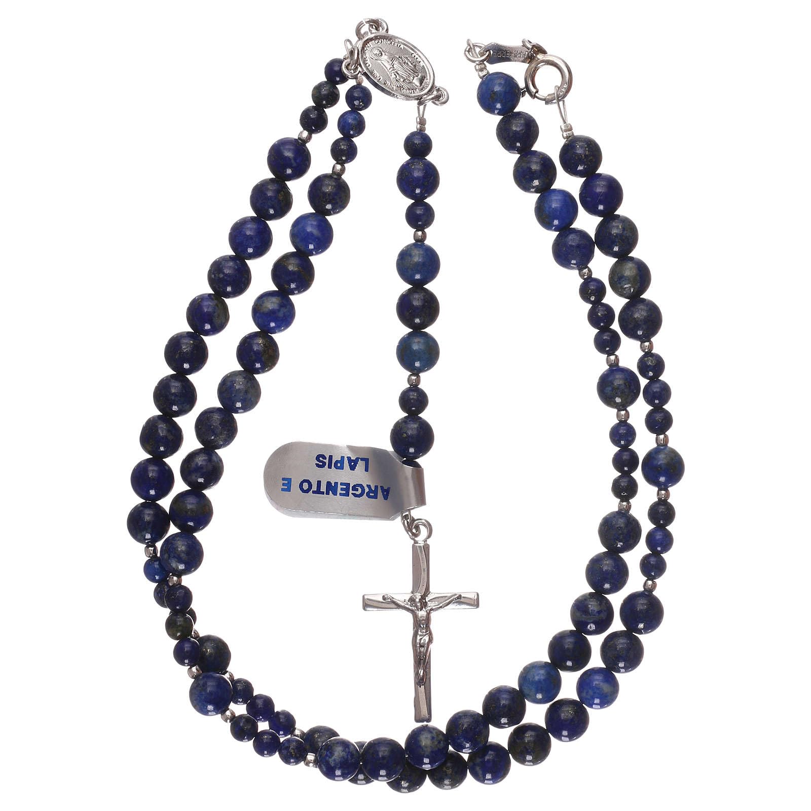 Holyart Rosarios de Plata: Rosario plata 925 y granos lapis