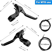 Vista 2 de RUJOI Kit de Frenos de Disco para Bicicleta, Caliper de Aluminio Delantero y Trasero, Palanca de Freno de Bicicleta Completa de Aleación