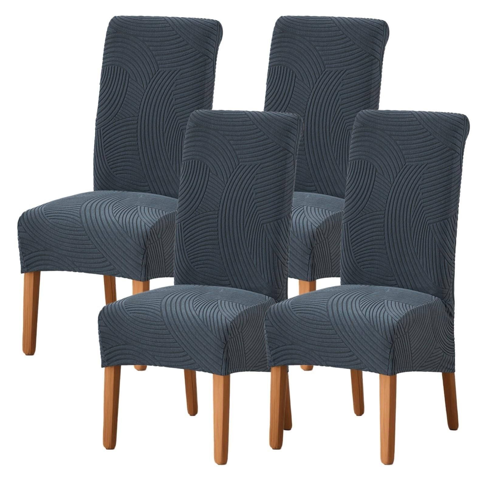 NMVAWIPT Stretch Dining Room Chair Covers, High-Back, For Home Restaurant Living Banquet,Removable And Machine Washable(#4,4Pcs)