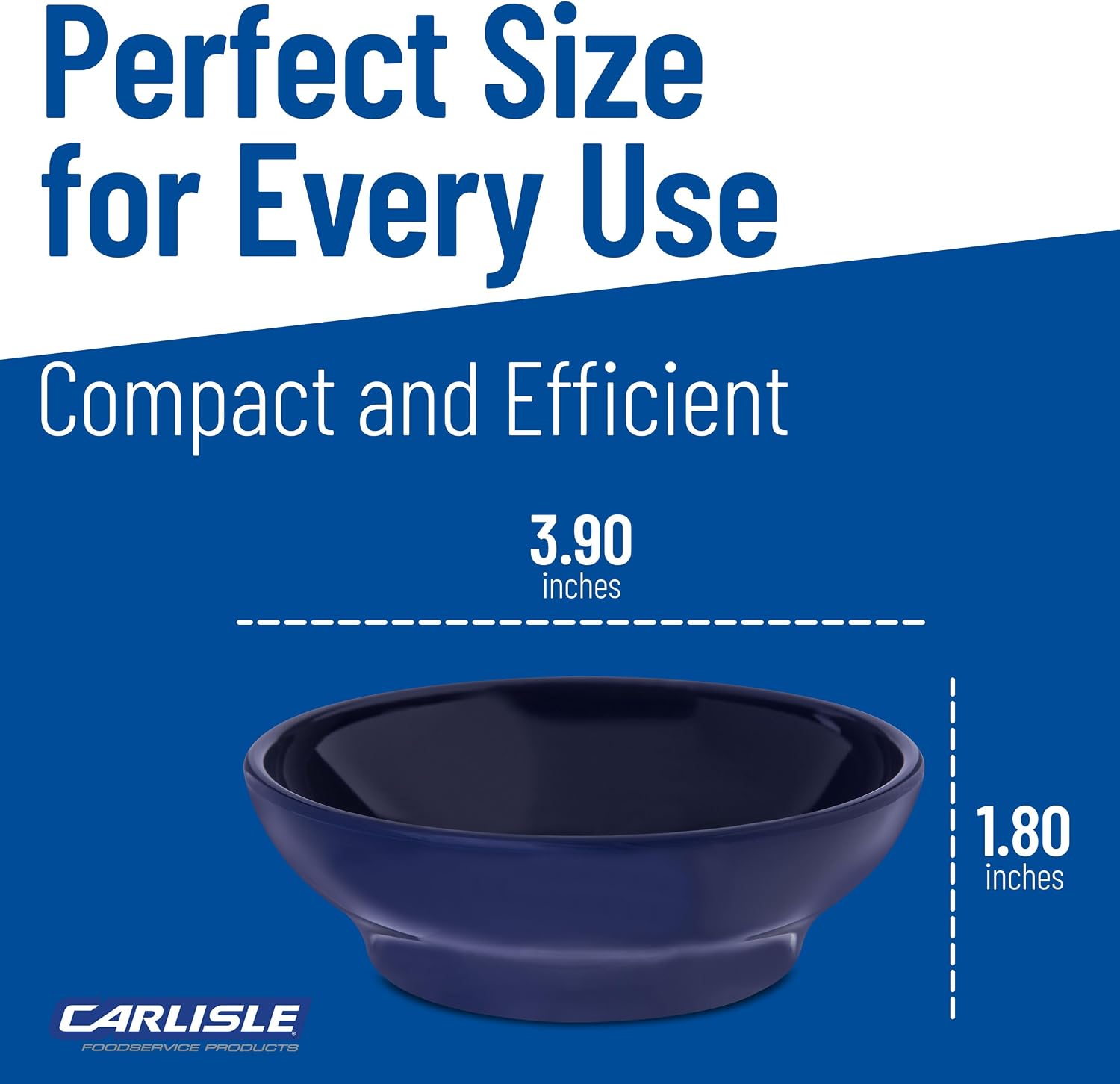 Carlisle FoodService – 5 oz SAN Ramekins Salsa Bowls, Footed Base Dipping Sauce Cups, Wide Mouth Design, 3.90" Lip Diameter, Ideal For Large Chips & Appetizers, Cobalt Blue, 48-Pack